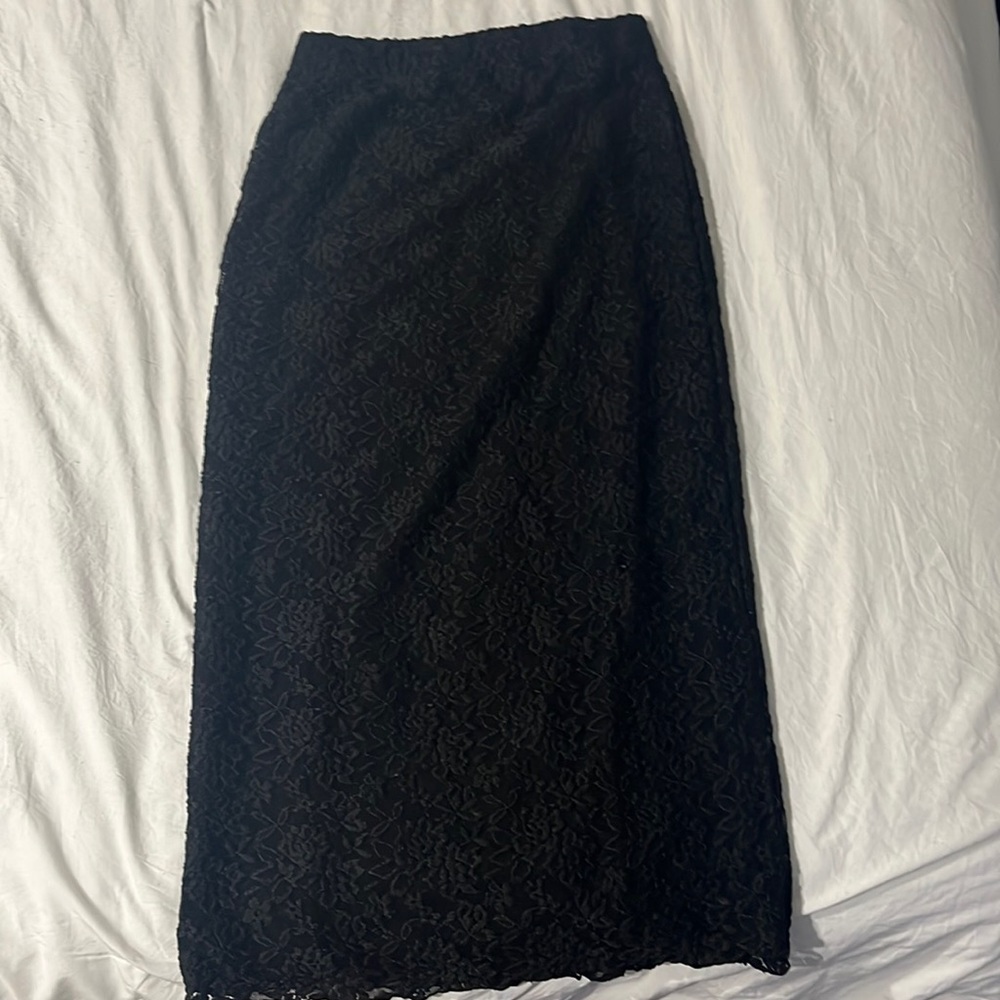 Ellen Tracy pencil skirt - lace - black